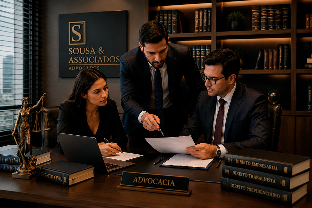 Advogados em ambiente corporativo
